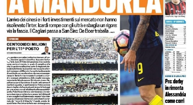 FOTO - La prima pagina di TuttoSport: Colpo Milan, ora è 2°. La Juve nel mirino