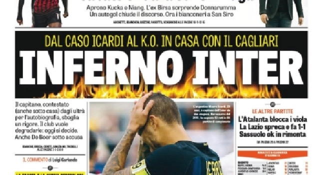 FOTO - Prima pagina Gazzetta dello Sport: Paradiso Milan, Inferno Inter