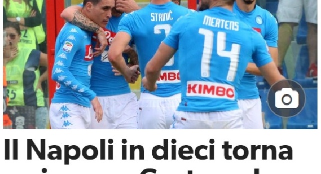 FOTO - CorrSport: Il Napoli in dieci torna a vincere: Crotone ko, espulso Gabbiadini