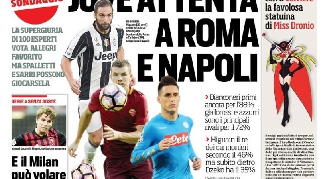 FOTO - La prima pagina del Corriere dello Sport: Juve attenta a Roma e Napoli