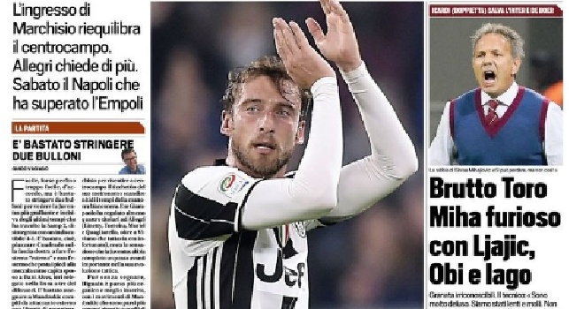 FOTO - Tuttosport in prima pagina: E' un'altra Juve, sabato il Napoli che ha superato l'Empoli