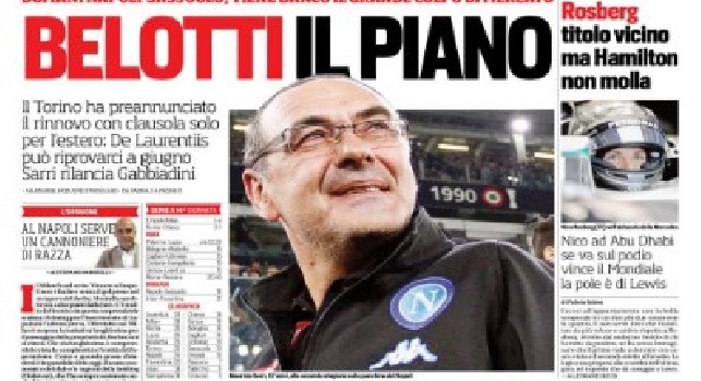 FOTO - Prima pagina CorrSport Campania: Belotti, il piano: il Toro annuncia il rinnovo, ma De Laurentiis può riprovarci a giugno
