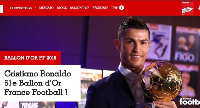 UFFICIALE - Cristiano Ronaldo pallone d'oro 2016: è il quarto in carriera per il portoghese