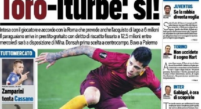 Tuttosport in prima pagina: La Juve attacca, Witsel si scusa (FOTO)