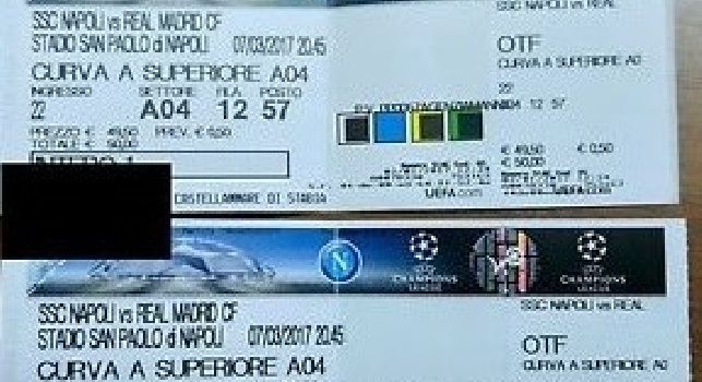 Biglietti Napoli-Real Madrid, su eBay in vendita a 5mila euro! (FOTO)