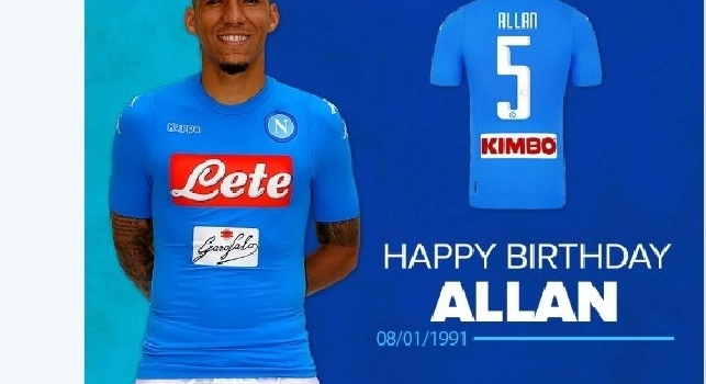 Allan compie 26 anni, gli auguri dell'SSC Napoli (FOTO)