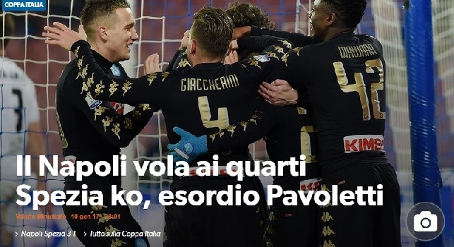 CorrSport: Il Napoli vola ai quarti: Spezia ko, esordio Pavoletti [FOTO]