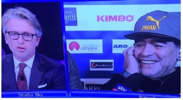 Simpatico siparietto tra Maradona e Del Piero a Sky contro il malcapitato Marocchi (Video)