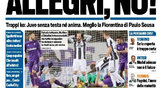 Prima pagina TuttoSport: Allegri, no! (FOTO)