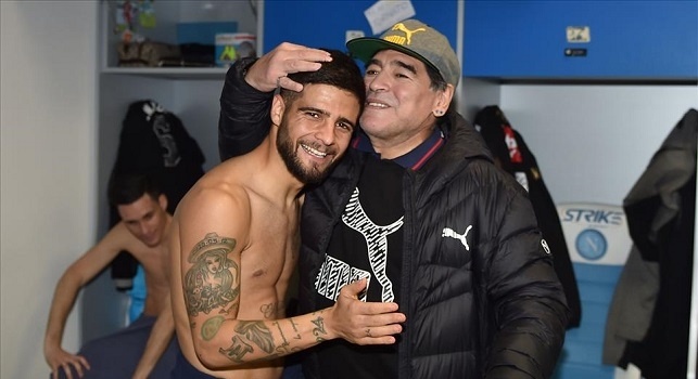 Maradona e Insigne a Castel Volturno