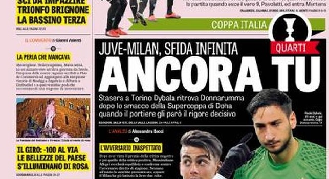 Gazzetta dello Sport in prima pagina: Il gran ballo del Napoli, vola in semifinale: decide Callejon (FOTO)