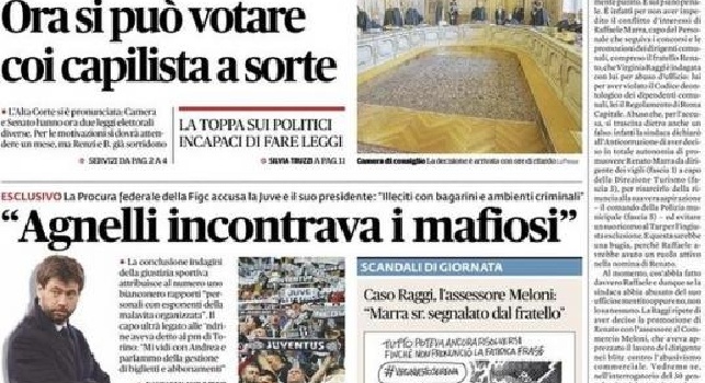 Prima Pagina Il Fatto Quotidiano: 'Agnelli incontrava i mafiosi, illeciti con bagarini ed ambienti criminali' (FOTO)