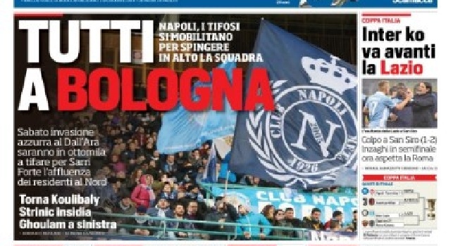 Prima pagina CorrSport Campania: Tutti a Bologna, i tifosi si mobilitano: invasione azzurra al Dall'Ara [FOTO]