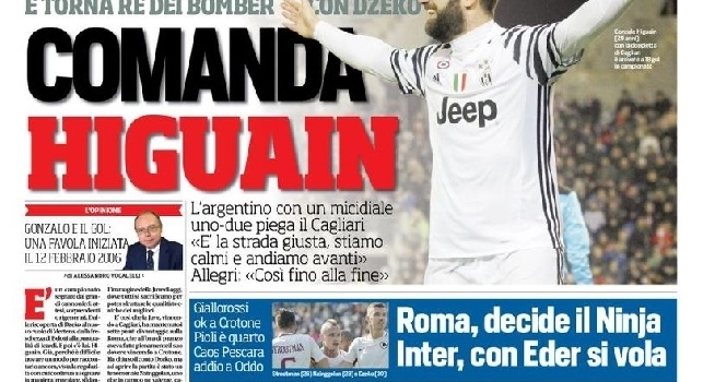 Prima pagina Corriere: Tutti in piedi per Riva: che amore per il mito eterno (FOTO)