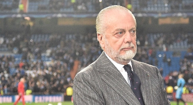I due De Laurentiis e Perez a braccetto al termine del pranzo Uefa: Incontro speciale con una socier&agrave; speciale [FOTO]