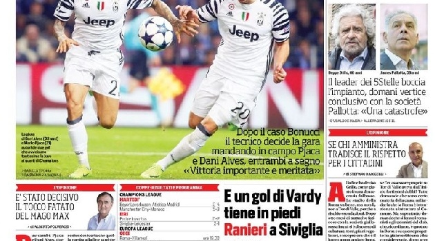 Prima pagina Corriere dello Sport: Allegri è grande Juve [FOTO]