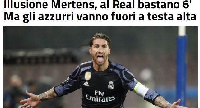 SportMediaset.it - Ramos prende a testate il Napoli. Illusione Mertens, al Real bastano 6': azzurri fuori a testa alta [FOTO]
