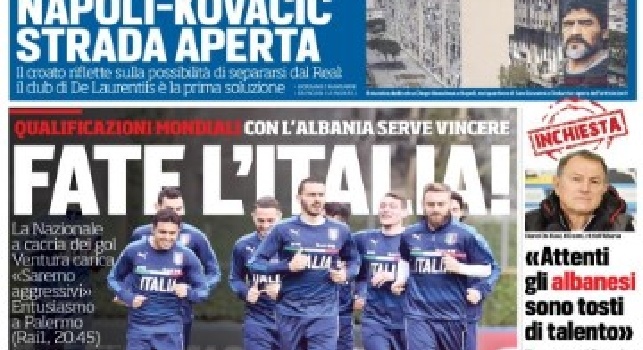 Prima pagina CorrSport Campania: Napoli-Kovacic, strada aperta: se lascia il Real, il club azzurro è la prima soluzione [FOTO]