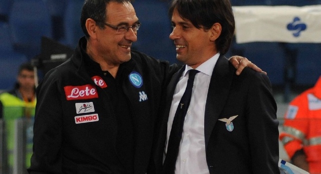 Maurizio Sarri e Simone Inzaghi in Lazio - Napoli