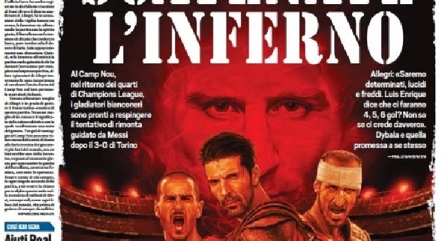 Tuttosport apre in prima pagina con Barca-Juve: Scatenate l'inferno [FOTO]