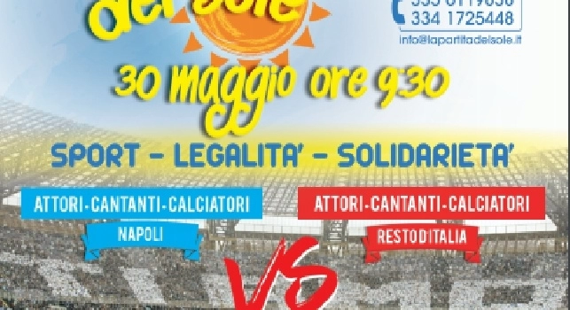 Partita del Sole, a maggio pronta una festa al San Paolo: calciatori, attori e cantanti in campo per Amatrice