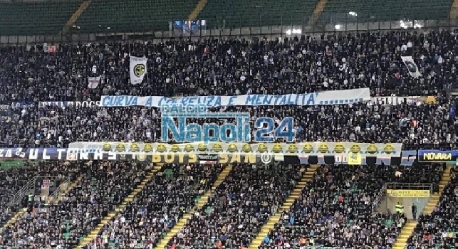 Ultras dell'Inter contro la Curva A, pesante striscione-sfottò a San Siro [FOTO CN24]