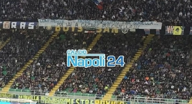 Striscione contro i napoletani a San Siro: Ma vai a ca**re Pulcinella! [FOTO CN24]