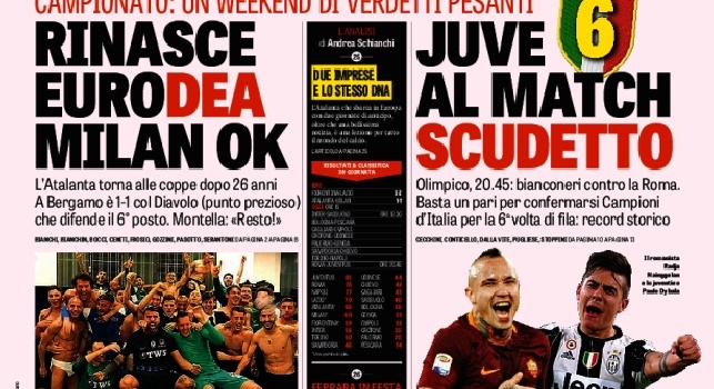 Prima pagina Gazzetta: Lite Sarri-De Laurentiis: l'Inter ci pensa [FOTO]