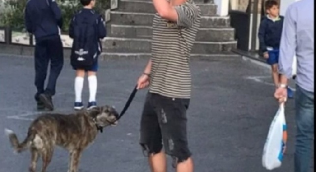 Mertens a passeggio nella Piazzetta di Capri con l'inseparabile cagnolina Juliette: che tenerezza! [VIDEO]