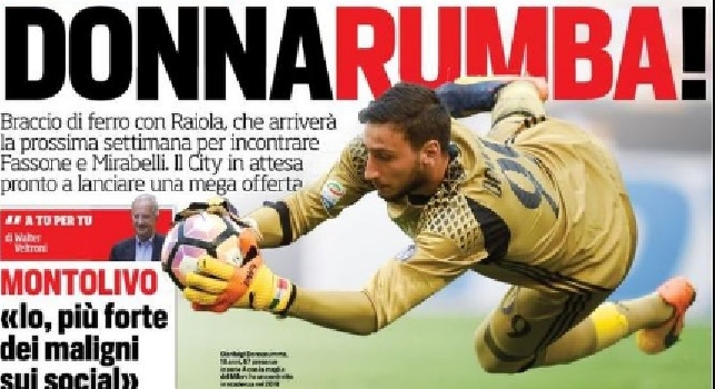 Prima Pagina Corriere dello Sport: Donnarumba! La Roma ricomincia da Eusebio [FOTO]