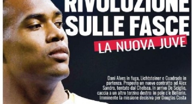 Tuttosport in prima pagina: "Rivoluzione sulle fasce, ecco la nuova Juve"