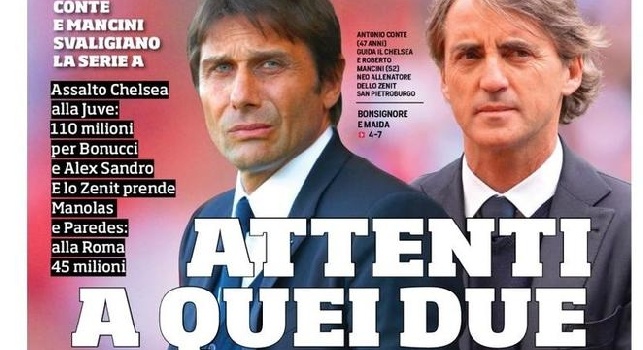 CorSport in prima pagina: Assalto Chelsea alla Juve, 110 milioni per Bonucci e Alex Sandro [FOTO]