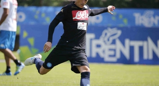 Jos&egrave; Callejon mentre si allena a Dimaro