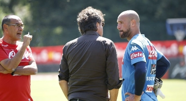 Sarri, Giuntoli e Reina a colloquio a Dimaro