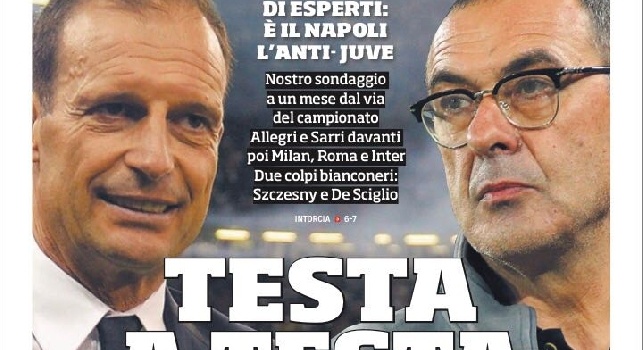 Corriere dello Sport in prima pagina: "E' il Napoli l'anti-Juve" [FOTO]