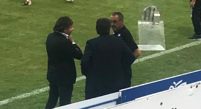 Giuntoli, Giuntoli e Bonacini a colloquio prima di Napoli-Carpi