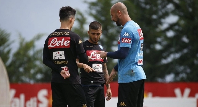 Callejon, Insigne e Reina in allenamento