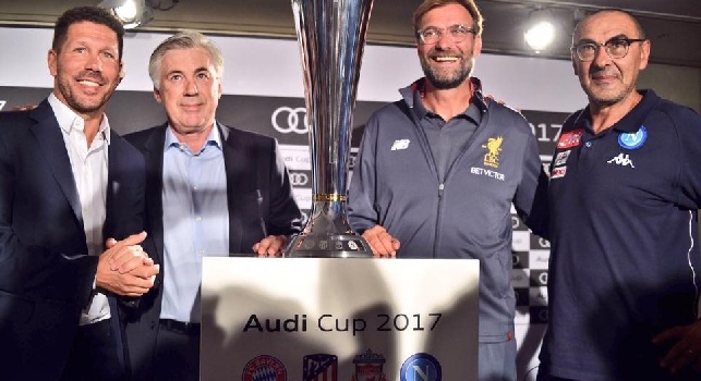 Audi Cup 2017 - Tutti gli scatti della conferenza stampa di Sarri, Klopp, Simeone e Ancelotti [FOTOGALLERY]