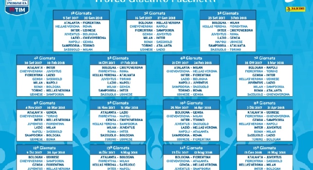 Campionato Primavera - Il Napoli debutta con il Genoa, ottobre e dicembre i mesi dei grandi match (FOTO)