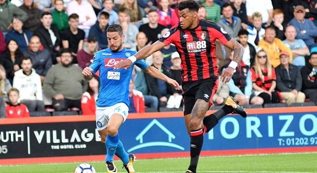 Bournemouth-Napoli, arriva il vantaggio dei rossoneri con Francis dopo un presunto fallo non fischiato su Zielinski