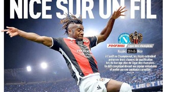 L'Equipe apre in prima pagina sulla sfida con il Napoli: Nizza sul filo del rasoio [FOTO]