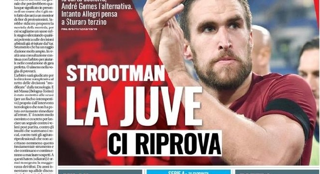 Prima pagina TuttoSport: Strootman, la Juve ci riprova: Cuadrado la carta decisiva [FOTO]