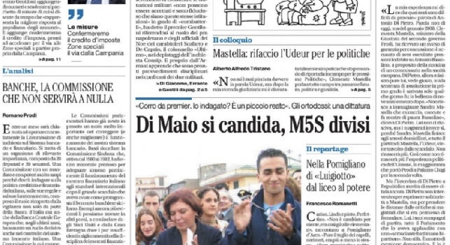 Il Mattino, la prima pagina su Napoli-Benevento: Il derby che nessuno può sbagliare [FOTO]