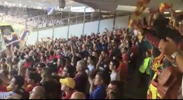 Settore ospiti, splendidi i tifosi del Benevento: continuano a cantare anche dopo il 6-0 [VIDEO]