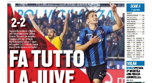 La prima pagina di Tuttosport