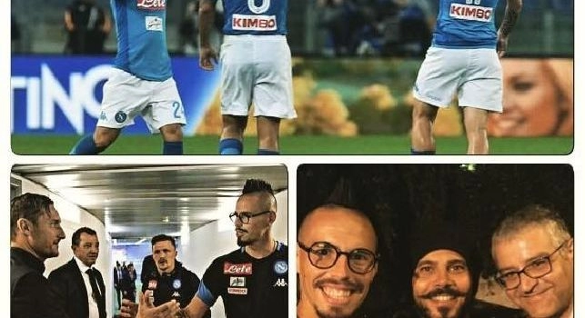 Hamsik e la stretta di mano con Totti: Grandissima trasferta [FOTO]