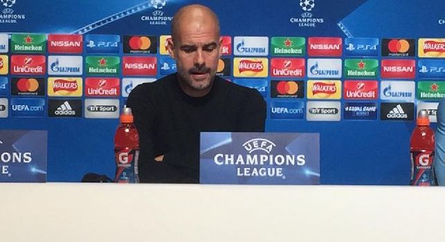 Pep Guardiola, allenatore del Manchester City, in conferenza stampa