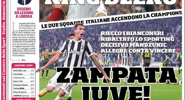 Corriere dello Sport, in prima pagina: King Dzeko. Zampata Juve! [FOTO]