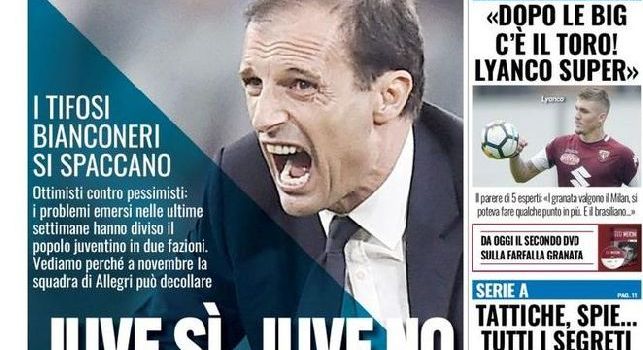 Tuttosport in prima pagina: Tattiche, spie: tutti i segreti di Napoli-Inter. Sarri non rischia Insigne [FOTO]