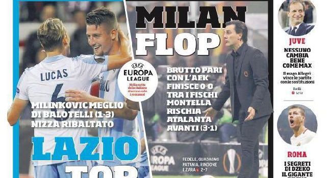 Corriere dello Sport, la prima pagina con le parole di Borja Valero: Napoli, ti batto! Pronti al sorpasso [FOTO]